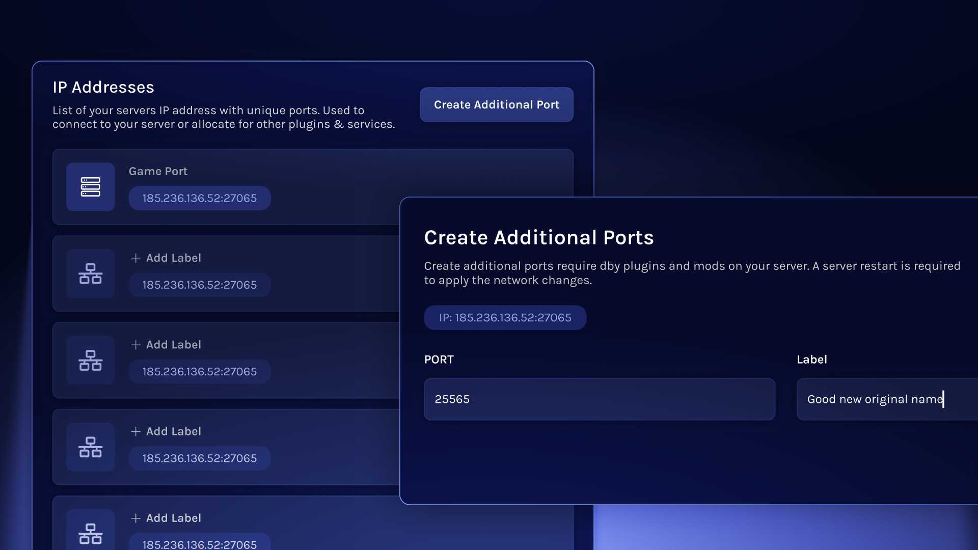 Network Preset and Custom Port Labels